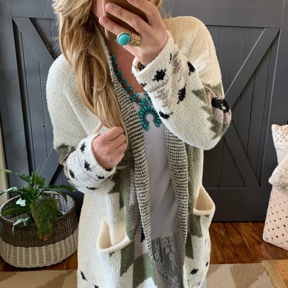 New Aztec Oversized Cardigan Sweater Coat - Picture 8 of 15